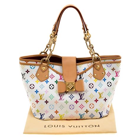 white multicolore louis vuitton bag